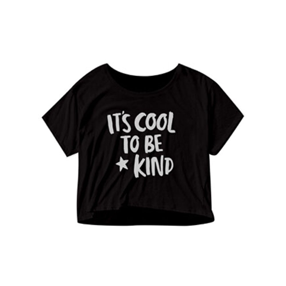 It’s Cool to Be Kind Black Baggy Cropped Tee – One Tuff Muvva